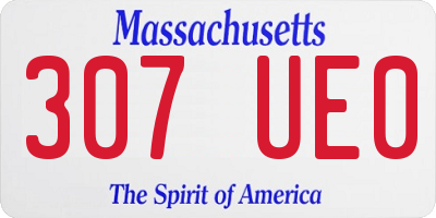 MA license plate 307UE0