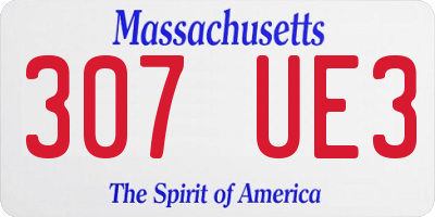 MA license plate 307UE3