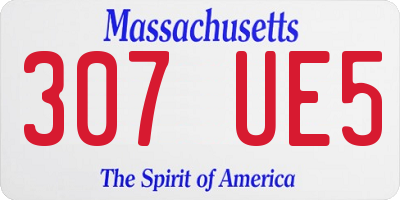 MA license plate 307UE5