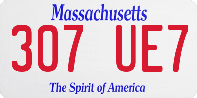 MA license plate 307UE7