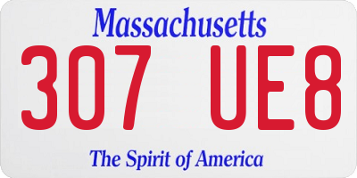 MA license plate 307UE8