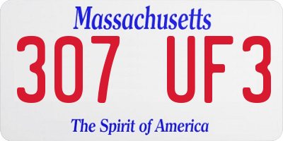 MA license plate 307UF3