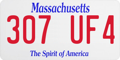 MA license plate 307UF4