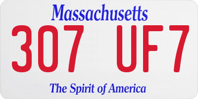 MA license plate 307UF7