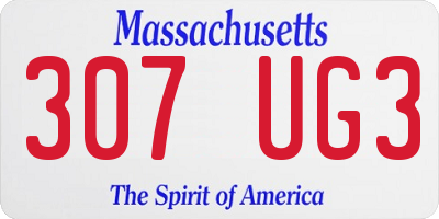 MA license plate 307UG3