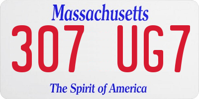 MA license plate 307UG7