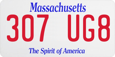 MA license plate 307UG8