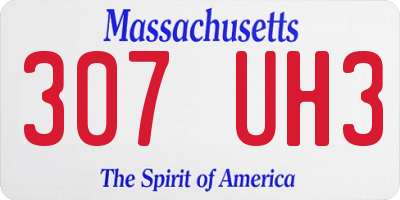 MA license plate 307UH3