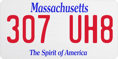 MA license plate 307UH8