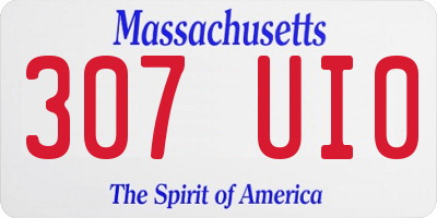 MA license plate 307UI0