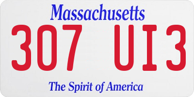 MA license plate 307UI3