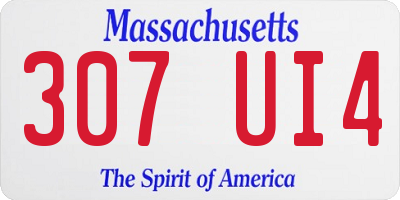 MA license plate 307UI4