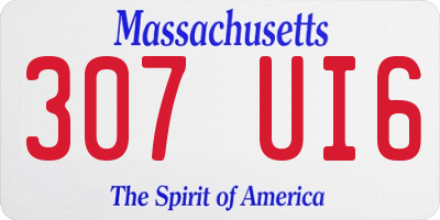 MA license plate 307UI6