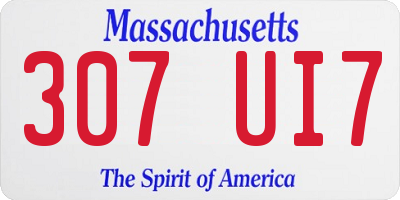 MA license plate 307UI7