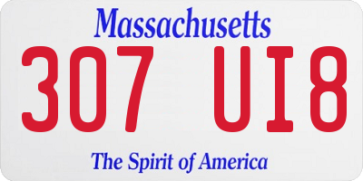 MA license plate 307UI8
