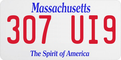 MA license plate 307UI9