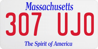 MA license plate 307UJ0