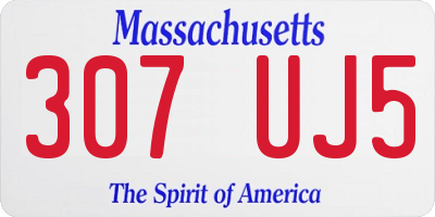 MA license plate 307UJ5
