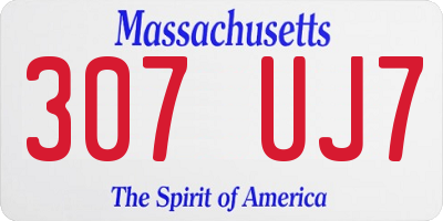 MA license plate 307UJ7