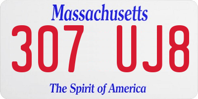 MA license plate 307UJ8