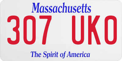 MA license plate 307UK0