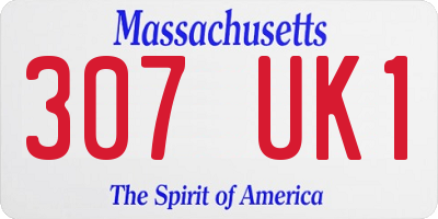MA license plate 307UK1