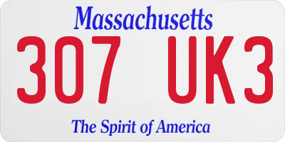 MA license plate 307UK3