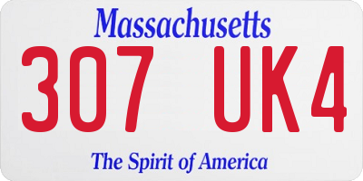 MA license plate 307UK4