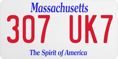 MA license plate 307UK7