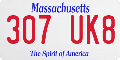 MA license plate 307UK8
