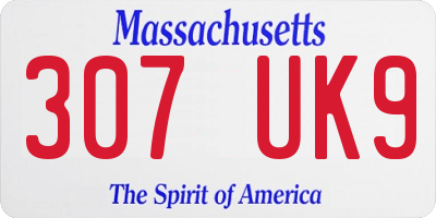 MA license plate 307UK9