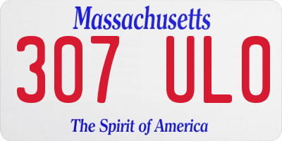 MA license plate 307UL0