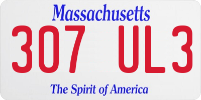 MA license plate 307UL3