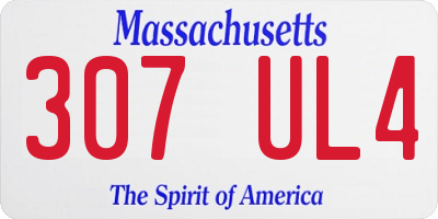 MA license plate 307UL4