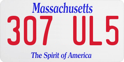 MA license plate 307UL5