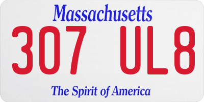 MA license plate 307UL8