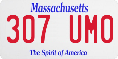 MA license plate 307UM0