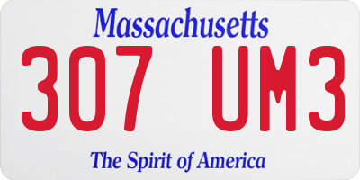 MA license plate 307UM3