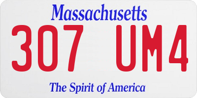 MA license plate 307UM4