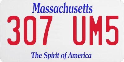 MA license plate 307UM5