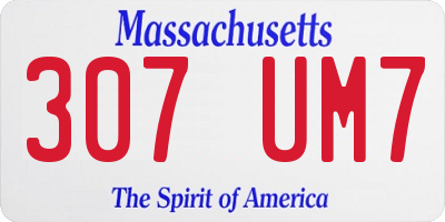 MA license plate 307UM7