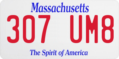 MA license plate 307UM8