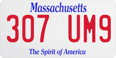 MA license plate 307UM9