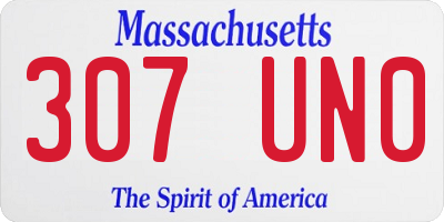 MA license plate 307UN0