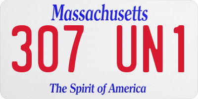 MA license plate 307UN1