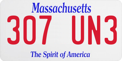 MA license plate 307UN3