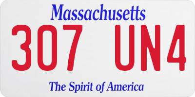 MA license plate 307UN4