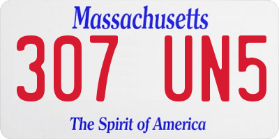 MA license plate 307UN5