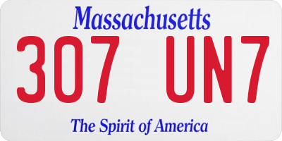 MA license plate 307UN7
