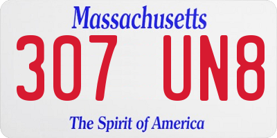 MA license plate 307UN8